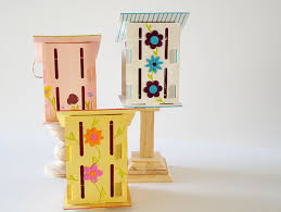 Put the wood pieces together to create a square house. Diy Butterfly Houses Fun365
