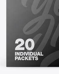 Download Opened Textured Box W 20 Matte Sachets In Sachet Mockups On Yellow Images Object Mockups PSD Mockup Templates