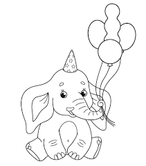 Je hebt natuurlijk wel een kleurplaat makkelijk / kleurplaat olifant: Kleurplaat Olifant Met Ballonnen Leuke Kleurplaten