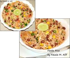 Spanish Fiesta Rice Fauzia S Kitchen Fun Rice With Beans Rice Dishes Stuffed Peppers