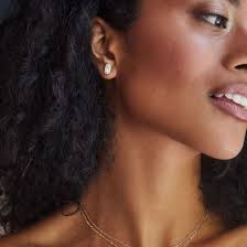 Kendra Scott Grayson Stud Earrings in White Crystal, Gold-Plated