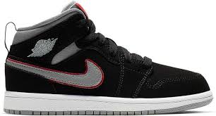 Jordan 1 Mid White Black Gym Red Ps Jordan 1 Mid Black Particle Grey Gym Red Ps In 2020 Jordan 1 Mid Jordans Red Sneakers