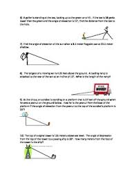 If the car is about 50 m from the building when it is seen, how tall is the building? Angles Of Elevation Depression Partner Paper By Math Maniacs Tpt