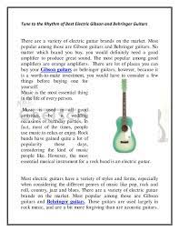 Top 10 best guitar brands. Calameo Tune To The Rhythm Of Best Electric Gibson And Behringer Guitars