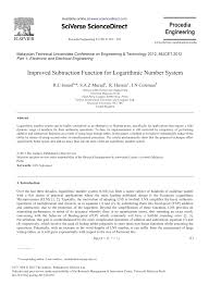 Universiti malaysia perlis, kampung ulu pauh, perlis, malaysia. Pdf Improved Subtraction Function For Logarithmic Number System