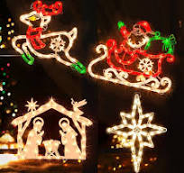 Amazon.com: LAMPHOME Lighted Deer,Santa in Sleigh,Nativity ...