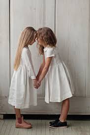 Rustic Flower Girl Dress Long Sleeved Girl Dress White Girl Dress Linen Girl Dress White Kids Dress White Magnolia Girls Smoke Ls Girls White Dress Rustic Flower Girl Dress Kids Dress