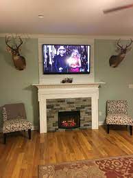 The dimplex fieldstone rustic electric fireplace mantel package adds an impressive amount of rustic charm wherever it is installed. Diy Fireplace Surround For Electric Insert Used Old Mantle And Airstone Fireplace Surrounds Diy Fireplace Brick Fireplace Makeover