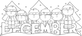 Clip Art Black And White Black And White December Winter Kids Clip Art Image Black And White Fall Arts And Crafts Scrapbook Fonts Winter Kids