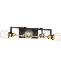 Nuvo 60 6974 Intention 4 Light 22 Inch Warm Brass And Black Vanity Light Wall Light