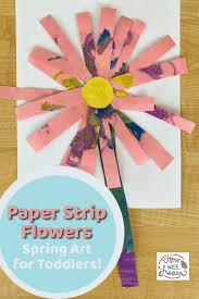 Perfect craft for summer or spring. A Paper Strip Flower Craft For Toddlers And Big Kids Too How Wee Learn