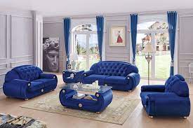 Divano roma furniture large classic linen fabric living room chaise lounge (light grey). Giza Fabric In Dark Blue Sofas Loveseats And Chairs Living Room Furniture