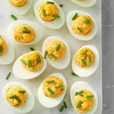 Roasted Garlic Deviled Eggs Recipe In 2020 Deviled Eggs Roasted Garlic Homemade Snacks