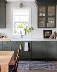 Style Me Pretty Living On Instagram Something About Deep Green Kitchens Bring Summer Feels I Dark Green Kitchen Green Kitchen Cabinets New Kitchen Cabinets