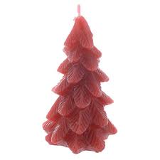 Christmas Tree Candle Red Colour Measuring 11cm Online Sales On Holyart Co Uk