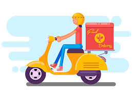 Food Delivery Food Delivery Isometric Illustration Flat Design Illustration