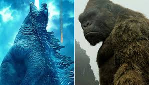 Kong is shown in the distance, standing in the smoking ruins of a city. New Godzilla Vs Kong Poster Released Trailer Drops Sunday 411mania