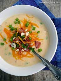 Cheddar Blue Cheese Baked Potato Soup Sumptuous Spoonfuls Recipe Potato Bacon Soup Baked Potato Soup Potato Soup