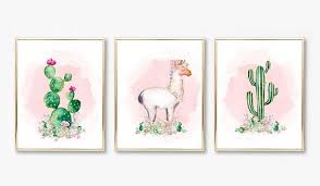 Digital Files Printable Llama Art Alpaca Nursery Llama Nursery Cactus Nursery Pink Cactus Nursery Watercolor Llama A Llama Nursery Llama Decor Llama Arts