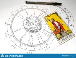 Astrology Natal Chart Tarot Card The Magician Stock