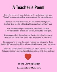 Teacher Appreciation A Teacher S Poem By The Learning Station We Need To Appreciate Ou Teacher Quotes Inspirational Teacher Appreciation Quotes Teacher Poems