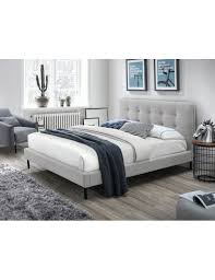 Pat Design Scandinav Sally Tapitat In Stofa Gri Bedroom Furniture Beds Bed Frame With Mattress Upholstered Beds