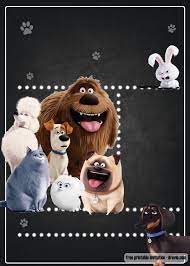 Free Secret Life Of Pets Invitation Template Secret Life Of Pets Animal Birthday Pets