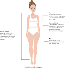 Measurement Guide Now that you've measured yourself (shoulders, bust, waist and hips), use those numbers to help determine your silhouette shape. measurement guide