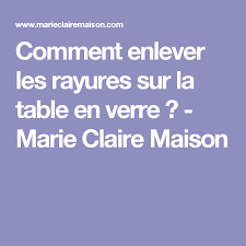 Comment Enlever Les Rayures Sur La Table En Verre Marie Claire Maison Table En Verre Marie Claire Maison Enlever