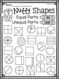 Equal Parts And Unequal Parts Worksheets And So Many Other Fun Fractions Activities First Grade Math Fractions 1st Grade Math Worksheets