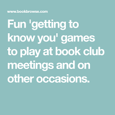 Games To Break The Ice At Book Discussion Groups And Other Occasions Book Club Meeting Book Club Activities Book Discussion