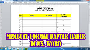 Maybe you would like to learn more about one of these? Cara Membuat Daftar Hadir Dengan Ms Word Youtube