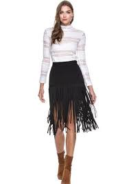 endless rose fringe knit skirt