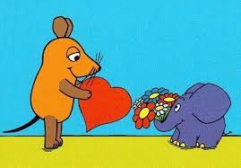 Postkarte Maus Und Elefant Mit Herz Elefant Postkarten Sendung Mit Der Maus