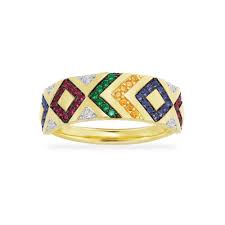 The realreal is the world's #1 luxury consignment online store. Large Multicolor Tribal Ring With Geometric Shapes Yellow Silver Apm Monaco