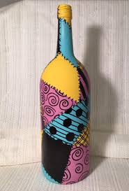 Sally Print Decorative Wine Bottle Etsy Wine Bottle Diy Crafts Wine Bottle Decor Halloween Wine Bottles