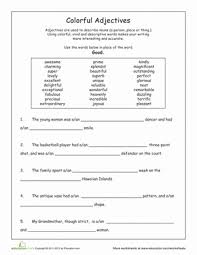 Awesome Adjectives Worksheet Education Com Adjectives Grammar Worksheets Good Adjectives