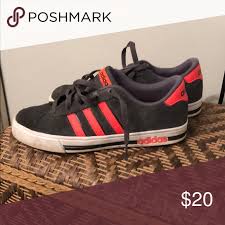Black And Neon Orange Adidas Shoes Adidas Neo Boys 5 Grey Suede Neon Orange Accents Adidas Neo Gray Suede Adidas Neo Sneakers