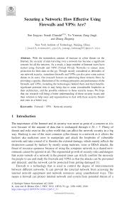 Pdf Securing A Network How Effective Using Firewalls And Vpns Are