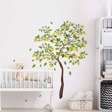 Wallpaper stickers for living room. Buy Decalmile Lemon Tree Wall Decals Green Leaves Wall Stickers Living Room Bedroom Sofa Tv Background Wall Art Decor Height 42 Inches Online In Turkey B089y8bs9m