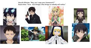 Anime, anime girls, anime boys, kimetsu no yaiba, kamado nezuko. I Finally Realized Why Fire Force Reminds Me Of Blue Exorcist So Much Aonoexorcist