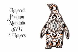 Available in png and vector. Penguin Mandala 4 Layered 3d Design Svg 898564 Paper Cutting Design Bundles