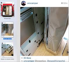 Shower Box By Urocamper A Shower That Deploys From A Drawer Designed For A 4x4 Mercedes Sprinter Conversion Shower Box Camping Toilet Camper Awnings