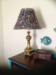 Beaded Lampshade I Made From An Old Lampshade Wire Frame And Close To Ten Pounds Of Glass And Stone Beads I Used Beaded Lampshade Crochet Lamp Diy Lamp Shade