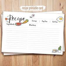 Recipe card printable ~ these beautiful recipe cards in 5×7 size have a front and back design, including space for your ingredients, instructions and name. Recipe Cards For Digital Download Recipe Binder Recipe Etsy Scrapbook Recipe Book Recipe Cards Printable Free Recipe Book Diy