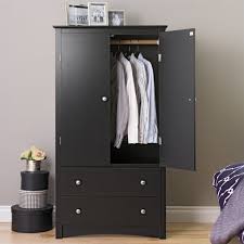 Wardrobe storage closet finishing furniture cabinet steel tube clothes organizer. Kingfisher Lane Tv Wardrobe Armoire In Black Walmart Com Walmart Com