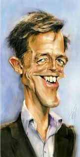 Hugh Grant An Illustration Of Abj Crayon Printed At Wittygraphy Caricature Celebrity Caricatures Funny Caricatures
