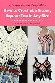 Crochet granny square patterns are great for beginners! How To Crochet A Granny Square Crop Top In Any Size Crochet Crop Top Pattern Crochet Top Pattern How To Crochet A Granny Square