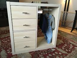 Ikea Hack Of Kallax Shelf To Make A Montessori Wardrobe With 4 Drawers And Custom Hardware For A To Montessori Bedroom Toddler Closet Bedroom Decor Inspiration