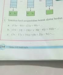 Tentukan Penjumlahan Bentuk Aljabar Berikut Brainly Co Id